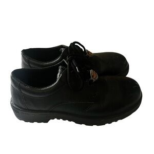 Warrior Black Leather Safety Steel Toe Shoes Sz 8